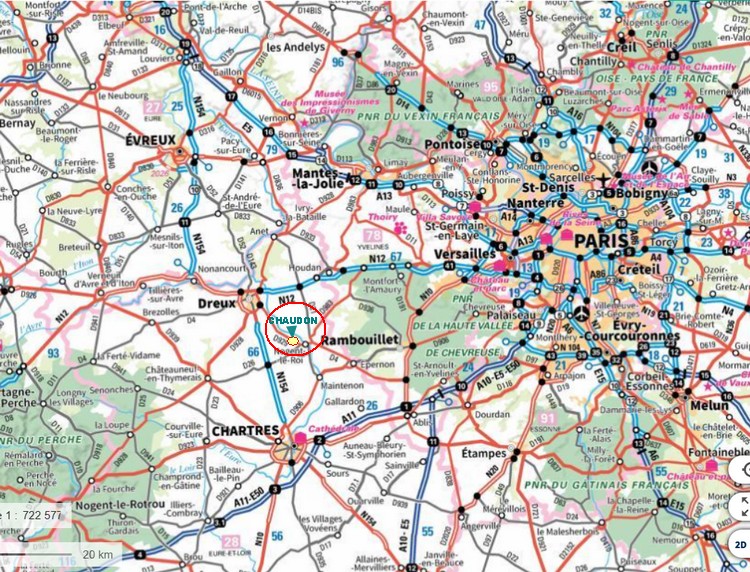 Carte IGN de Chaudon